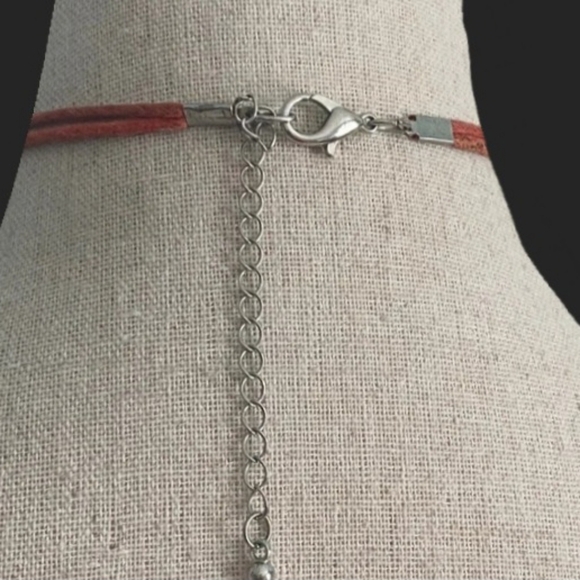 Lucite Necklace Vintage 90s Red Pearl Blue 20"-23" Lenth Translucent Plastic Fun - Picture 2 of 7